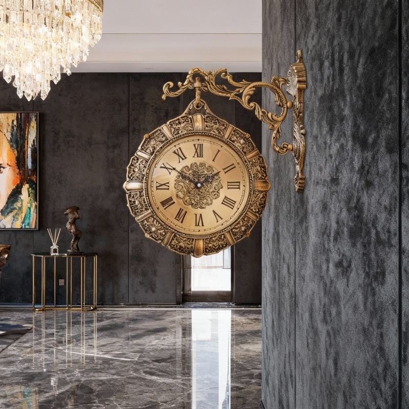 Luxury Lifestyle Aesthetics - İskandinav Retro Oturma Odası Duvar Saati